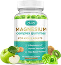Magnesium Complex Gummies for Kids & Adults- Magnesium Glycinate, Taurate, Citrate, Malate Supplement-Support Calm Stress Relief, Bone, Muscle, Mood Vegan, Green Apple & Kiwi Flavor, 60 Gummies