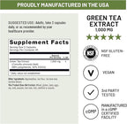 NatureWise Green Tea Extract Capsules 1000 mg - 50% EGCG & 98% Polyphenols - Extra Strength Green Tea Pills - Antioxidants for Heart Health & Energy - Vegan, Non-GMO - 90 Count[45-Day Supply]