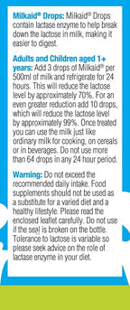 Milkaid Lactase Enzyme Drops for Lactose Intolerance | Prevents Gas, Bloating & Diarrhea | Fast Acting Dairy Digestive Supplement | Gluten Free & Vegetarian | No Artificial Flavor | 0.5 Fl Oz (1)