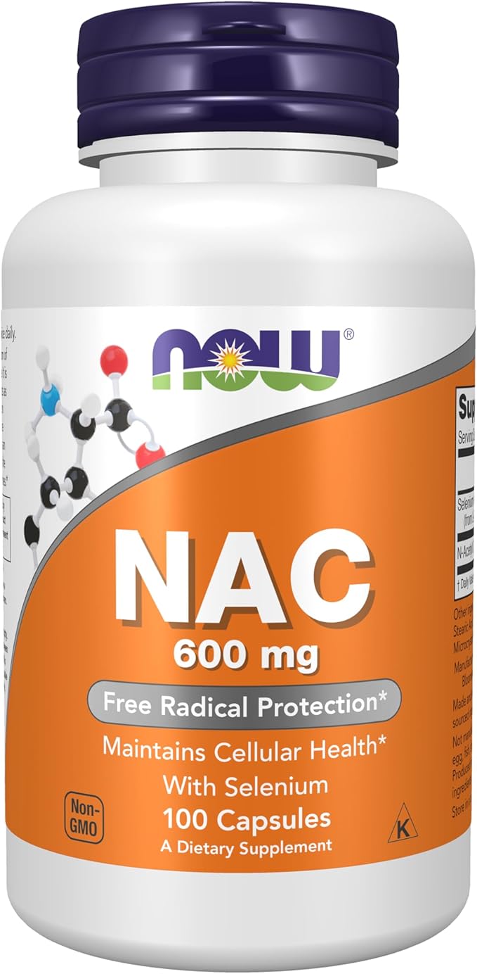 NOW Supplements, NAC (N-Acetyl Cysteine) 600 mg with Selenium, 100 Capsules