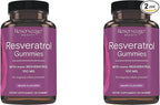 Reserveage Beauty - Resveratrol Gummies 100 mg, Antioxidant Supplement for Heart Health, Antioxidant Supplement Supports Healthy Aging, Vegan - 2 Pack