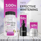 VAITE Glutathione Whitening Pills - Dark Spots & Acne Scar Remover - 90000mg - Vegan Skin Bleaching Pills with Anti-Aging & Antioxidant Effect - 120 Capsules (2 Pack)