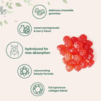 Micro Ingredients Multi Collagen Peptides, 120 Collagen Gummies | Type I,II,III,V,X Protein with Biotin, Hyaluronic Acid, & Vitamin C Complex | Pomegranate & Berry Flavored | Sugar Free, Non-GMO