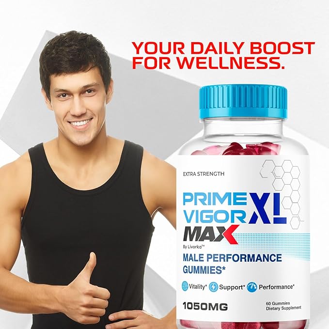 (2 Pack) Prime Vigor XL Max - PrimeVigor XL Max Gummies for Men - Maximum Strength, Prime Vigorxl Male Gummys, PrimeVigorMax Advanced Formula, PrimeVigorGummies Supplement, 120 Gummies for 2 Months