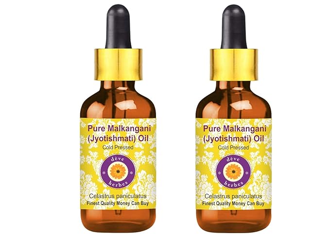 Deve Herbes Pure Jyotishmati Oil with Glass Dropper 100ml X 2 (6.76 oz)
