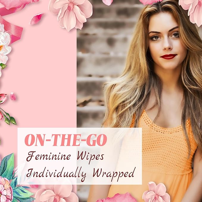 400 Feminine Wipes Flushable Travel Individually Wrapped,Travel Wipes for Women,Feminine Care Wet Wipes Travel Size Vaginal Wipes for Adult, Girl and Homeless