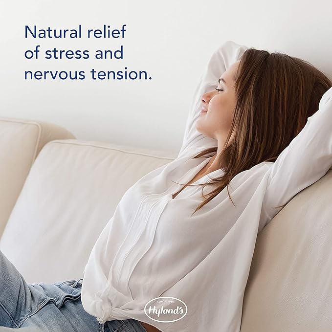 Hyland's Nerve Tonic Stress Relief Tablets, Natural Relief of Restlessness, Nervousness and Irritability Symptoms, Non-Habit Forming, Quick Dissolving Tablets, 50 Count