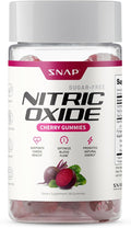 Snap Supplements Nitric Oxide Gummies - Beet Root Extract 300mg, Sugar Free Beetroot Supplement with Pomegranate Powder for Circulation & Natural Energy, 60 Vegan Gummies, Cherry Flavor