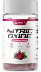Snap Supplements Nitric Oxide Gummies - Beet Root Extract 300mg, Sugar Free Beetroot Supplement with Pomegranate Powder for Circulation & Natural Energy, 60 Vegan Gummies, Cherry Flavor