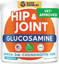 Glucosamine for Dogs Hip & Joint Supplement - Chondroitin, Omega-3, MSM - Joint Health & Pain Relief - Senior & Large Dogs - Made in USA - 120 Mobility Chews