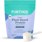 Further Food Organic Vegan Protein Powder Unflavored – 20g Pea Protein with Mushrooms & Seaweed, Non-GMO, Gluten Free, Sugar Free, 20.46 Oz