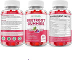 Beetroot Gummies with Grape Seed, Niacin, CoQ10, Vitamin C, B12, L-Citrulline & L-Arginine, Antioxidant Support, Sugar-Free Beet Root Supplement for Women & Men, 120 Count