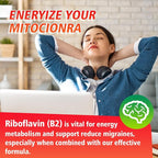 Vitamin B2 Gummies, Riboflavin 400mg with Magnesium for Kids & Adults, B2 Gummies for Migraine Relief & Energy Support, Strawberry Flavor, 60 Count