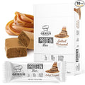 Genius Gourmet Protein Bar, Salted Caramel Keto Snack, Low Carb, Low Sugar & Gluten Free, Protein Snacks for Adults, 10G of Whey Protein per Protein Bar, 5 Net Carbs, 10 Count