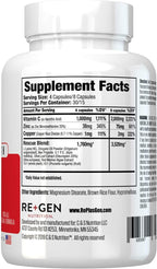 Re+Gen Nutrition H Rescue Immune Support Supplement for Adults, Capsules with Zinc, Vitamin C, L lysine Amino Acid & Oregano Oil for Immunity Health in Men & Women, 120 Capsules