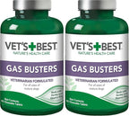 Vet's Best Gas Busters Dog Supplements - Gas, Bloating, Constipation Relief and Digestion Aid for Dogs - 90 Chewable Tablets, (Pack of 2)