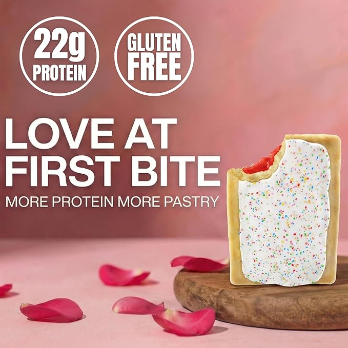 Legendary Foods 22g Protein Pastry 0g Added Sugar, Low Carb, Gluten Conscious, Keto Snack, Ideal for Glucose Management, Includes Whey Protein Isolate, 8 Pack Frosted Strawberry