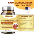 Rooster Comb Collagen, Natural Hyaluronic Acid Supplement for Joint Support, Mobility & Skin Hydration – 120mg 60 Capsule