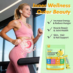 Electrolyte Collagen Powder Packets, 10g Collagen Protein Drink Mix for Hydration Recovery, Zero Sugar 2-in-1 Post Workout Rehydration, Joint Skin Muscle Support, 5 Vitamins, Lemon Lime