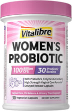 Probiotics for Women 30 Strains, 100 Billion CFU Vaginal Probiotics with Digestive Enzymes, Prebiotics & Cranberry for Urinary Tract Health, pH Balance, 30 Veggie Capsules