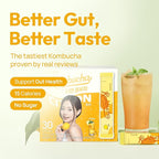 TEAZEN Citron Kombucha Tea, Hydration Drink Mix, Sugar Free, Live Probiotics & Prebiotics, 30 Sticks, 5.29oz