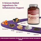 Baker's Botanics Longevity Inflammation Support Gummies - Mushroom Gummies for Complete Women Wellness | Chaga, Maitake, Turmeric, Astragalus & Zinc | Peach Flavor | Vegan, Gluten-Free, Non-GMO