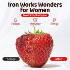 Iron Gummies for Women Teen Girls, Ferrous Gluconate 324 mg with Vitamin C, Iron Supplement Plus Vitamin A, B, Folate, Copper, Zinc, Energy & Blood Support, Immune Health, Sugar Free 60 Gummies