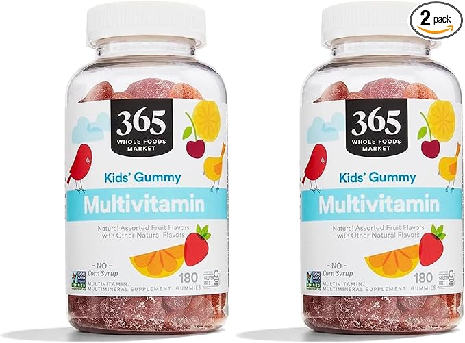 365 by Whole Foods Market, Children's Gummy Multivitamin 180 Count, 180 Count (Pack of 2)
