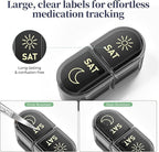 Betife AM PM Pill Organizer 7 Day, Weekly Pill Organizer 2 Times a Day, Daily Pill Box AM PM, Portable Travel Medicine Case, Day and Night Pill Container for Medication, Vitamin or Supplement
