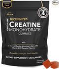 Creatine Monohydrate Gummies for Men & Women - Sugar Free & Vegan Advanced Formula W/L-Taurine + Vitamin B12 - for Muscle Strength, Muscles Builder, Recovery (120 Count (Pack of 1), Orange)