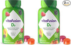 Vitafusion Vitamin D3 Gummies,Bone and Immune Support,Peach,BlackBerry,Strawberry Flavored,50 mcg D3 Gummy Vitamin Supplement,75 Day Supply,150 Count (Pack of 2)