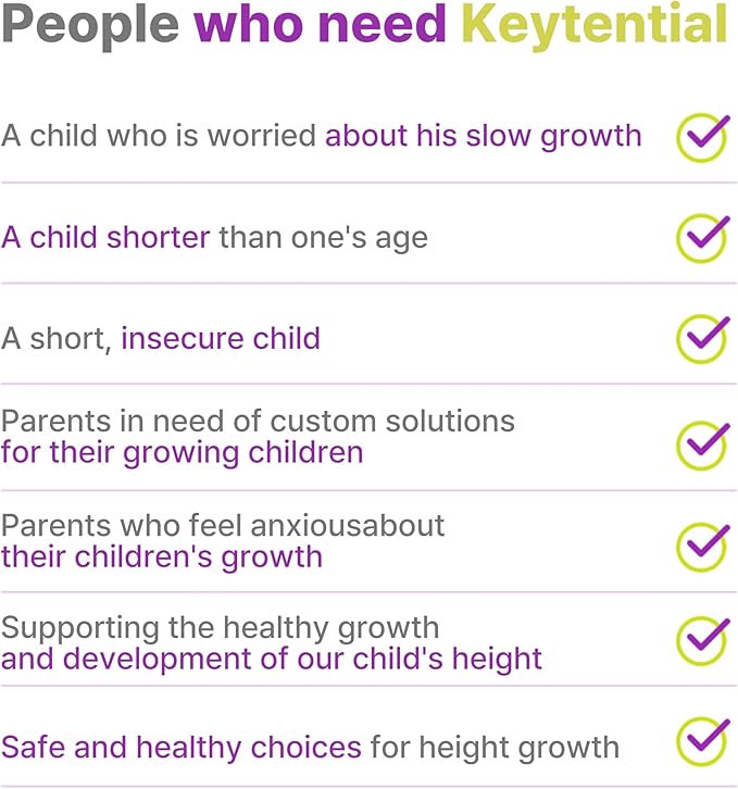 KEYTENTIAL] Height Growth Daily Nutrition Supplement for Kids & Teens | Trusted LG H&H Formula from Korea | FGO Probiotic + Zinc (Gummy_Grape Jelly)