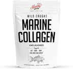 HEARTHY FOODS Marine Collagen Powder 16 Oz - Sourced from Wild-Caught Fish, Pescatarian Friendly, Keto Certified & Non-GMO Verified - Easy to Mix in Water - 45 Servings