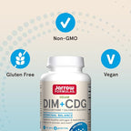 Jarrow Formulas - DIM + CDG Veggie Capsules - 30 Count - DIM & CDG Supplement - For Hormone Balance - Non-GMO - Gluten Free