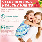 Vitamin B2 Gummies - Riboflavin 400mg Supplement with Magnesium for Adults, B2 Gummies for Migraine Relief* & Nervous System Support* - Vegan, Sugar-Free, Raspberry-Lemon Flavor, 60 Count