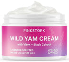 Pink Stork Wild Yam Cream for Hormone Balance with Vitex & Black Cohosh | Doctor-Formulated | PMS, Fertility, Perimenopause, Menopause Support | Lavender Scented, 4 oz, 1 Month Supply