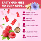 Fiber Gummies for Digestive Health & Regularity, Sugar-Free High Fiber Supplement for Adults & Kids, Soluble Dietary Fiber, Vegan Fiber Supplements for Men & Women, 60 Count