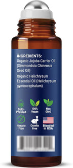 Organic Helichrysum Essential Oil Roll On 10 ml – Natural Aromatherapy Blend for Skin Care, Relaxation, Calm Mind, Stress Relief & Daily Wellness – Nexon Botanics