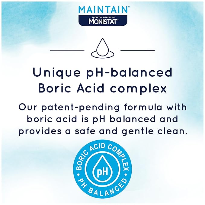 Monistat Boric Acid Feminine Wash,Fragrance-Free Intimate Wash for Women with Gentle pH-Balanced Formula,10 Fl Oz,(Pack of 2)