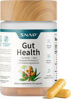 Snap Supplements Gut Health Lipase Supplement with Probiotics for Women & Men, Digestive Enzymes & Prebiotics - Turmeric, Aloe, Pylopass & Zinc, 50 Vegetarian Capsules