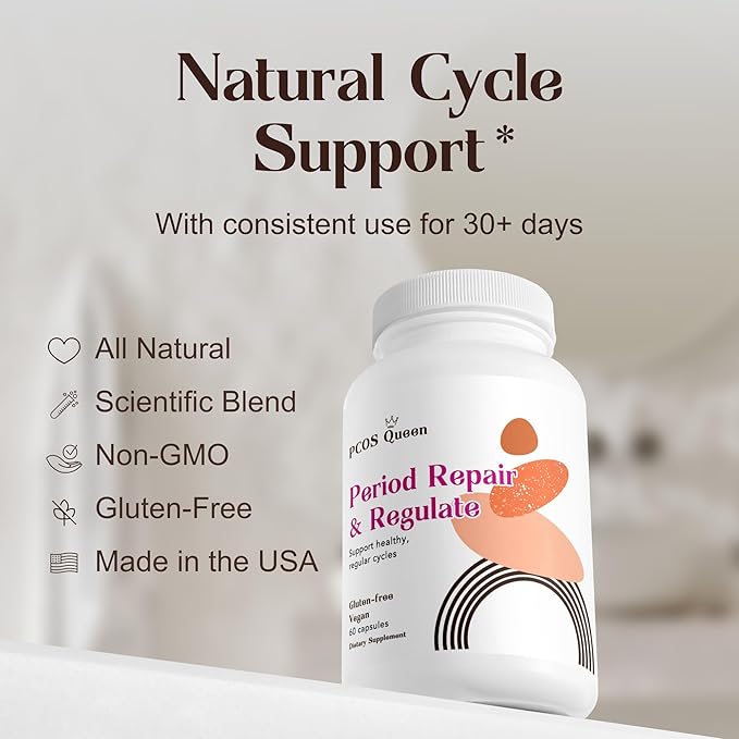 Period Repair & Regulate - Female Hormone Balance Supplement for Irregular Periods - Vegan Formula to Support Regular Menstrual Cycle, Cramps, Skin Health - 1 Bottle