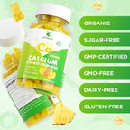 Calcium Citrate Gummies 1200 mg, Sugar Free Calcium Gummies for Adults & Kids, Chewable Calcium Supplements for Women, Bone & Immune Support, Pineapple Flavor 60 Count