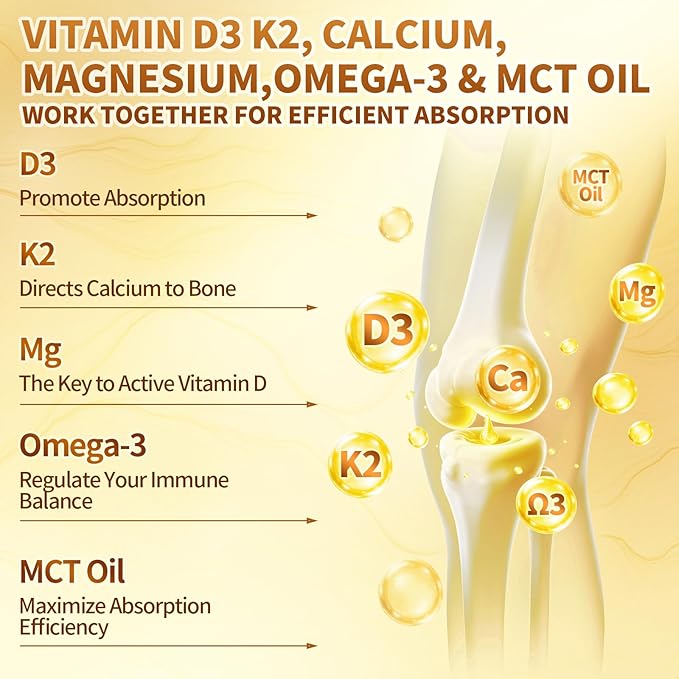 VivoNu Vitamin D3 K2 10000 IU with MK7-300 Virgin Coconut Oil Softgels, 2 in 1 Vitamins D & K Complex | Vitamina D3 con K2 ((3 Bottle))