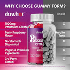 duwhot Potassium Citrate 1000mg Gummies, Potassium Supplement for Adults Women & Men, Support Leg Cramps & Muscle Health, 120 Chewables