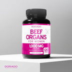 Beef Organ Supplement for Women - Grass Fed Beef Liver, Heart, Kidney & Uterus 1000mg Per Serving - Support Women's Energy & Overall Health - Third Party Tested & Non GMO - USA Made (120 Capsules)