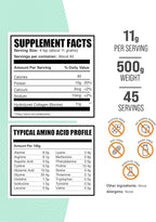 BulkSupplements.com Collagen Peptides Powder - Bovine Collagen Powder, Powdered Collagen Supplement - Hydrolyzed & Gluten Free, 11g per Serving, 500g (1.1 lbs) (Pack of 1)