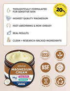 Venture Pal Topical Magnesium Cream, Fast-Absorbing Magnesium Moisturizing Lotion with Coconut Oil, Shea Butter & Hyaluronic Acid, Suitable for Kids