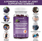Mulittea Glucosamine Chondroitin Gummies - Extra Strength Joint Support Supplement with MSM & Elderberry for Natural Joint, Antioxidant Immune Support for Adults, Men & Women-(2 Pack)