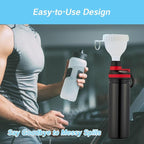 Protein Powder Funnel Set Travel Protein Powder Containers White with 1 Carabiner 1 Brush and 1 Mini Pocket Pill Box Reinforced to Prevent Spills Gym Pre-Workout Supplement Powder Funnels