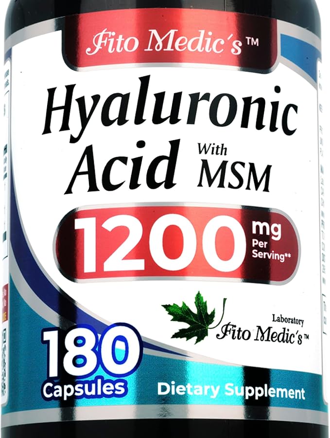 FITO MEDIC'S Lab | Hyaluronic Acid | Hyaluronic Acid Capsules | with MSM- 1200 mg per Serving, 180 Capsules | Acido hialuronico | Ultra high Absorption s.